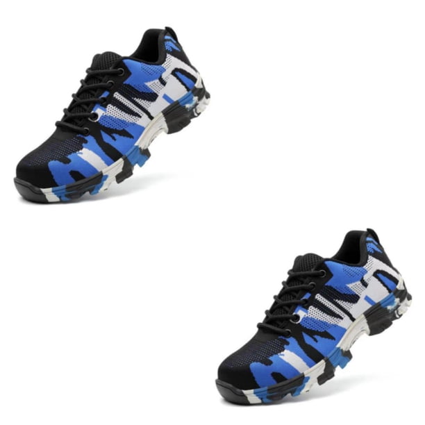Zapatos de seguridad Sonducket para hombre punta de acero transpirable y duradero camuflaje azul 38.1 39.1 40.1 41.1 42.1 43.1 44.1 45.1