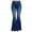 Blue, variant on Flare Leg Jeans for Women, Womens High Waisted Denim Pants, Jeans Button Tassel Pants Trousers Bell-bottom Blue