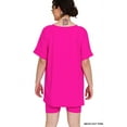 thumbnail image 4 of Zenana Plus Size Brushed DTY Microfier V-Neck Short Sleeve Hi-Low Hem & Biker Short Loungewear Set, 4 of 4