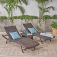 thumbnail image 2 of Tamar Outdoor 3-Piece Brown Wicker Chaise Lounge Set, 2 of 8