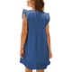 thumbnail image 5 of TRKIYQC, vestido informal para mujer, verano, manga voladora, cuello en V, ahuecado, Mini vestido veraniego, Color sólido, suelto, línea A, vestidos de playa TRKIYQC  moda, 5 of 6
