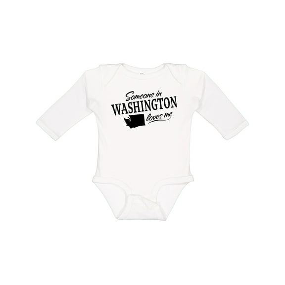 Inktastic Someone in Washington Loves Me Boys or Girls Long Sleeve Baby Bodysuit