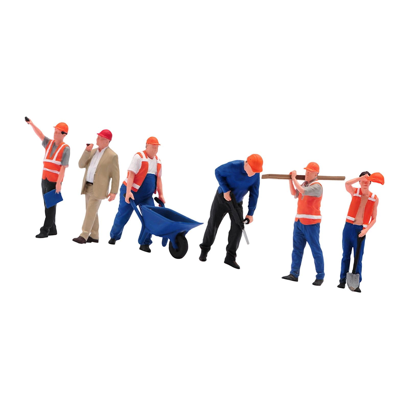 6 Pieces Miniature Figures Model Simulation Diorama Figure Resin Material for Collectors Home Display