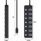 thumbnail image 3 of USB hub, USB 3.0 aluminium data hub with separate switch and LED light for laptop (4ft/120cm), 3 of 4