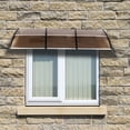 thumbnail image 6 of 120x38'' Window Door Awnings, Aluminum Alloy Large Sink Spliced Canopy with Black Bracket, SPF 50+ UV-Protective, Overhang Awning for Sun Shutter, UV, Rain, Snow Protection, Brown, 6 of 10