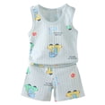 thumbnail image 2 of Xudanell Boys Two Piece Outfit Sleeveless Cute Tank Top Cool Set Boys Vacation Outfits, 2 of 5