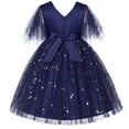 thumbnail image 4 of Generic Kids Christmas Night Gowns Girls Toddler Dress Sleeveless Princess Mesh Wedding Dresses for Children Clothing Fashion for Birthday Holiday Party Gown(5-6 Years,Blue), 4 of 4