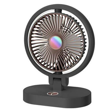 

opvise 1 Set Cooling Fan 4 Wind Speeds 3-Gear Light 3 Large-Blade Large Capacity Battery Rotatable Type-C Air Cooler Black White