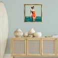 thumbnail image 3 of Stupell Industries Retro Woman in Swimsuit Novelty Painting Gold Floater Framed Canvas Art Print Wall Art, 25 x 25, 3 of 10