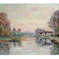 thumbnail image 2 of Guillaumin, Armand 22x20 Black Ornate Wood Framed with Double Matting Museum Art Print Titled - The Seine at Samois, 2 of 4