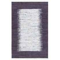 SAFAVIEH Montauk Tennyson Geometric Cotton Area Rug, Ivory/Purple, 4' x 6'