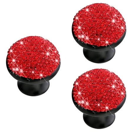 3 Count Nickel Cabinet Knobs Decorative Door Drawer Rhinestone Handle