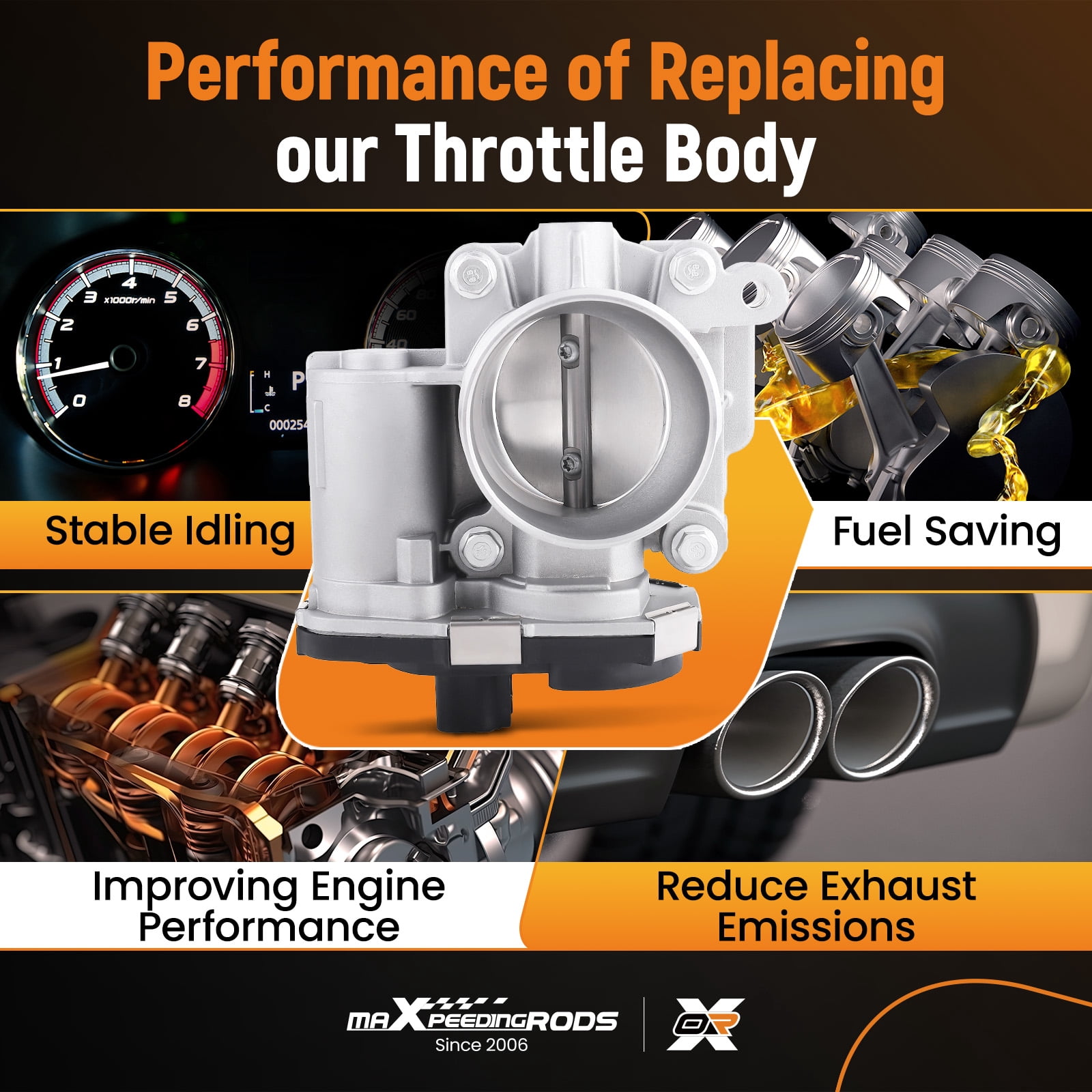 maXpeedingrods Electronic Throttle Body S20016 for Chevy Cobalt 2007-2010 HHR 2007-2011 Malibu 2007-2008, for Pontiac G5 2007-2010, for Saturn Io-n 2007 L4 2.2L, 12603897 12607204