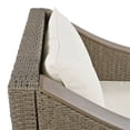 thumbnail image 5 of 4 Piece Patio Furniture Set, Outdoor Patio Conversation Set, All-Weather PE Rattan Wicker Sectional Patio Sofa Set with Tempered Glass Coffee Table for Family Gatherings, 5 of 8