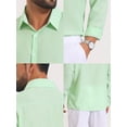 thumbnail image 7 of DARING DIVA Men's Seersucker Long Sleeve Button Down Textured Striped Shirts XL Green, 7 of 7