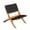 Black, variant on Vulcan Natural Acacia Wood Lounge Chair – Navy Blue Folding, Low-Slung, Portable for Indoor & Outdoor Use