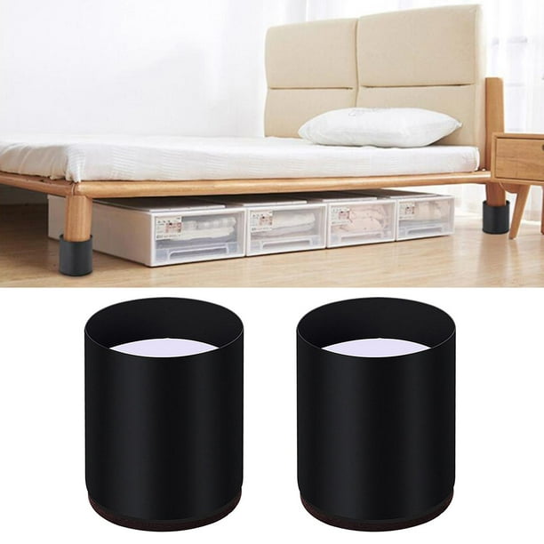 Pie de pata de muebles Autoadhesivo antideslizante Elevadores de muebles Silla Escritorio Pies de Accesorios Redondo 6x5cm Negro Macarena Elevadores de sofá