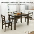 thumbnail image 2 of Alpha Joy Farmhouse Dining Table Set for 4 Solid Wood Kitchen Chairs and Table Set, Dark Walnut, 2 of 10