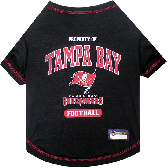 Pets First NFL Tampa Bay Buccaneers Pet T-Shirt. Licensed, Wrinkle-free, Tee Shirt for Dogs/Cats. Football Shirt