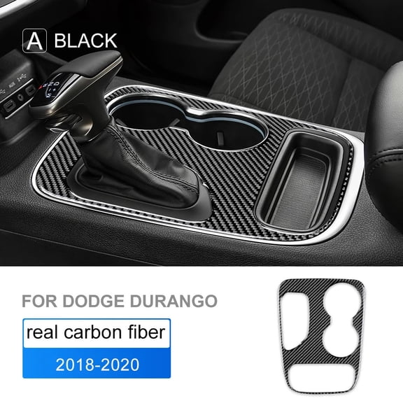 Real Soft Carbon Fiber For Dodge Durango 2018 2019 2020 Car Gear Shift Panel Transmission Console Cover Sticker Interior.