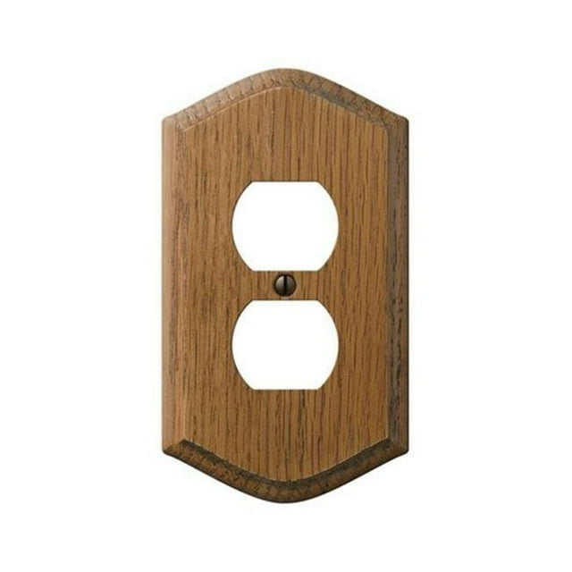 701D 1 Duplex Medium Oak Country Wood Wall Plate