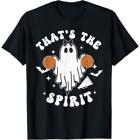 Funny Cheerleader Ghost Halloween Cheer Mom Cheerleader T-Shirt