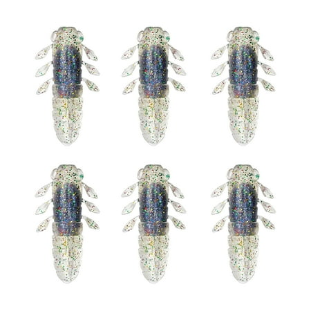 Manyache 6Pcs Soft Fishing Lures Realistic Looking Bite Resistant Reusable Swimbaits Artificial Worm Bait Fishing Supplies