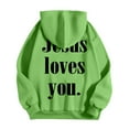 thumbnail image 5 of Mens Jesus Hoodies God Bible Verse Religious Christian Faith Pullover Sweatshirts Spring Fall Green M, 5 of 6