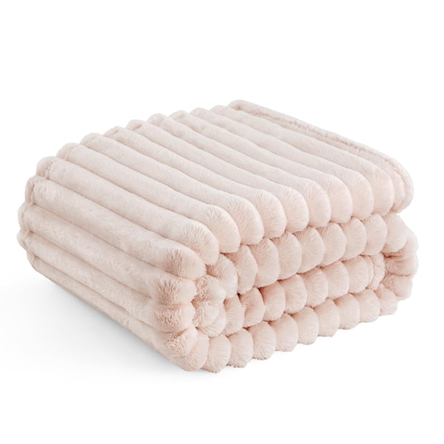 Manta Bedsure, suave y acogedora, para sofá, rosa, 50 x 60 pulgadas