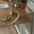 thumbnail image 3 of Sauder International Lux Metal & Wood Writing Desk, Sindoori Mango Finish, 3 of 9