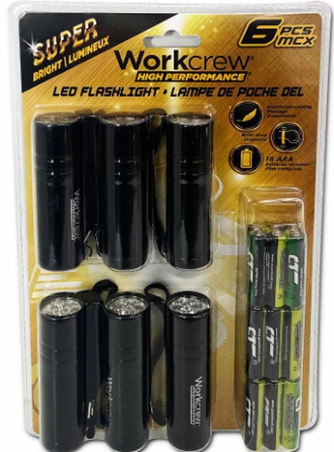 6Pk Led Flashlight, 6Pk Led Flashlight- WC