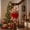 C, variant on Celsvanis Christmas Artificial Swags Teardrop Stairway Trim Garland Wreath Hanging Ornament for Front Door Wall Fireplace Xmas Holiday Decoration