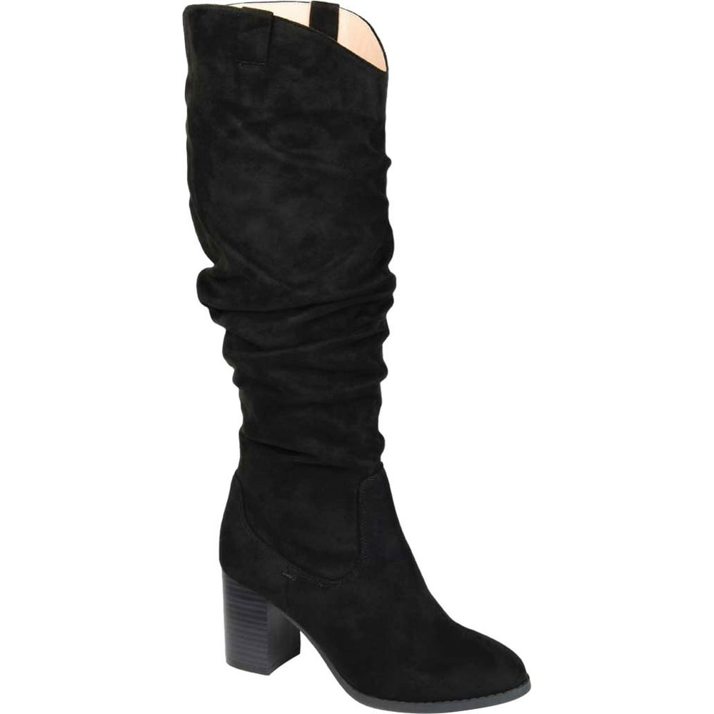 journee collection womens hana wide calf slouch wedge heel boots