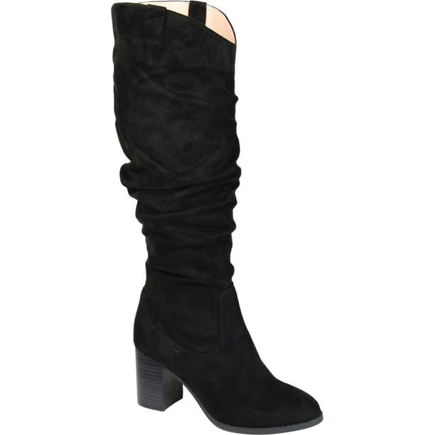 Women's Journee Collection Aneil Knee High Slouch Boot Black Faux Suede ...