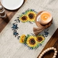 thumbnail image 3 of Farmhouse Sunflowers Table Runner - 90 Inch Long Western Star Country Bird Pine Cone Cotton and Linen Blended Dress Scarves Farmhouse Table Runner for Kitchen Dining, Coffee Table, 13" x 90", 3 of 8
