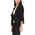 thumbnail image 3 of Women's Elegant Draped Blazer Casual Open Front 3/4 Sleeve Jacket, 3 of 6