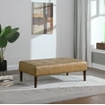 thumbnail image 2 of HomePop Tufted Coffee Table Ottoman - Light Brown Vegan Leather, 2 of 11