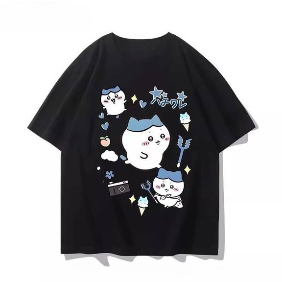 Chiikawa Cute Pattern Summer Casual Comfortable Unisex Round Neck Short Sleeve T-Shirt