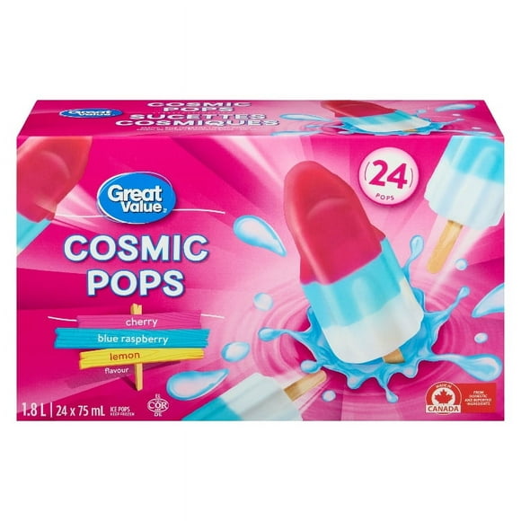Great Value Cosmic Ice Pops, 24 x 75 mL (1.8 L)