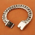 thumbnail image 7 of QQTDFG 16mm Curb Cuban Rombo Link Bracelet Men Boy 316L Stainless Steel Chain Bangle-Silver-8.5 inches bracelet, 7 of 7