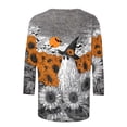 thumbnail image 4 of Plus Size Graphic Tops Womens Halloween Outfits 3/4 Sleeve Funny Holiday Crew Neck Tshirt Pullover White 4XL, 4 of 5