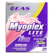 EAS Myoplex Lite Protein Powder Packets, Strawberry Cream, 20g Protein, 80 Ct