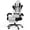 White, variant on Linen Fabric Gaming Chair with Footrest, Ergonomic Computer Chair with Massage Lumbar Pillow and Adjustable Headrest, Comfortable Office Chair for Home & Gaming, White