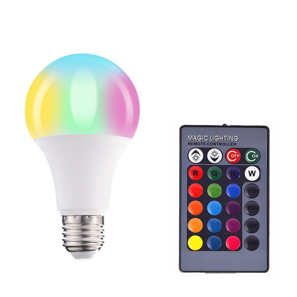 A50 60 70 E27 3W RGBW LED Lamp Light Magic Bulb Changing  IR Remote Control 