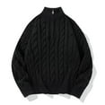thumbnail image 2 of Kalauyu Men's Round Neck Knitted Cardigan Unisex Solid Color Warm And Loose Sweater Jacket, 2 of 8