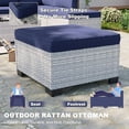 thumbnail image 5 of Muphyers 8 Piece All Weather Outdoor Furniture Set, Wicker Rattan Patio Sectional Sofa, Modular Conversation Set with Multi‑Functional Ottomans Wood Table for Backyard Garden Poolside Deck,Navy Blue, 5 of 6