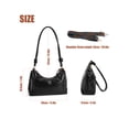 thumbnail image 3 of Gustave PU Leather Tote Bag for Women Trendy Hobo Crossbody Purse Lightweight Knotted Shoulder Bag Handbag for Daily Work Travel with Adjustable Strap - Black, 3 of 8