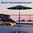 thumbnail image 7 of 9FT Outdoor Patio Market Umbrella with 32 Solar LED Lights – Tilt & Crank Adjustment, 8 Sturdy Ribs, Waterproof UV-Resistant Sunshade for Pool, Deck & Backyard, 7 of 7