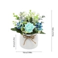 thumbnail image 3 of MMJ Artificial Rose Bonsai Potted Mini Plant Desktop Table Home Office Decor 7.09x3.94x3.94in, 3 of 6