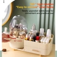 thumbnail image 4 of yeacher Elegant Rotating Makeup Storage Box with Divided Compartments and Drawer for Vanity Organization, Cream White, Durable Design for Cosmetics and Accessories, 4 of 7